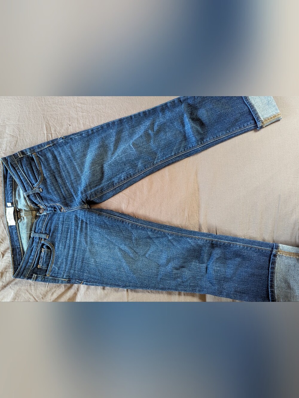 Abercrombie & Fitch Women's Dark Blue Cropped Ankle Jeans